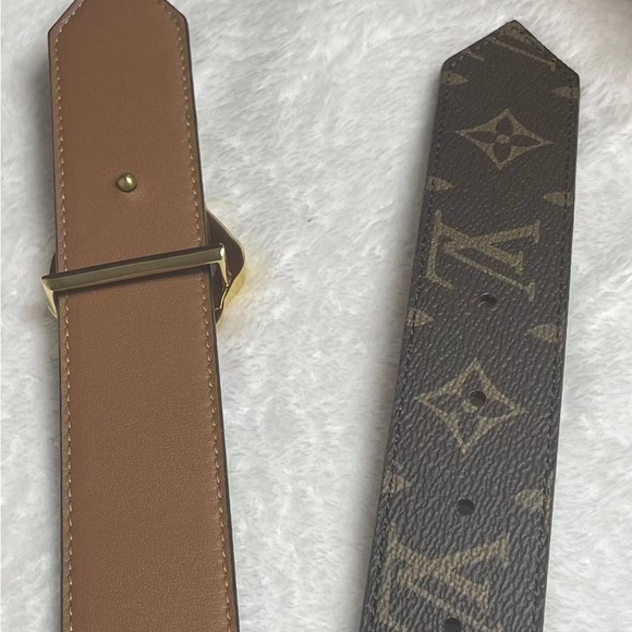 Louis Vuitton Monogram Brown Reversible Belt with Gold Buckle - Picture 3 of 10